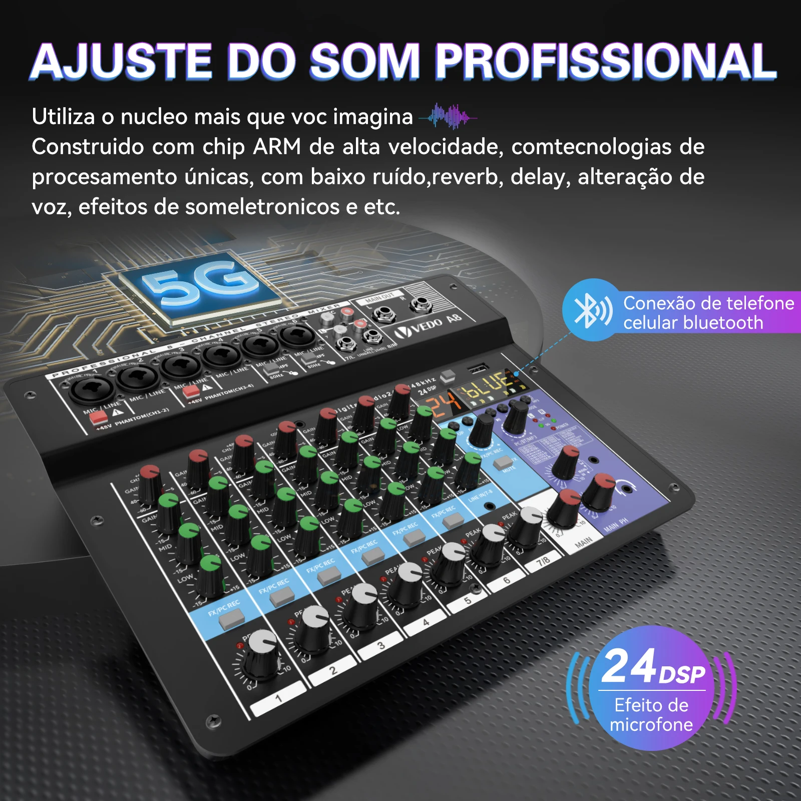 TEYUN 8-channel Professional Portable Mixer Sound Mixing Console Computer Input 48v Power Model Number Certification Origin Type