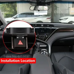 Mobile Phone Holder With Base For Toyota Camry VX60 2017-2020 Alloy Gravity Car Cellphone Mount Accessories Special GPS Stand