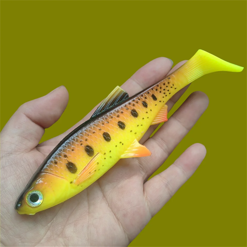 MUKUN 1PCS 150mm 34g Künstliche Weiche Angeln Lockt Wobbler Angeln T Schwanz Weiche Köder Silikon Shad Wurm bass Köder – Detail 8