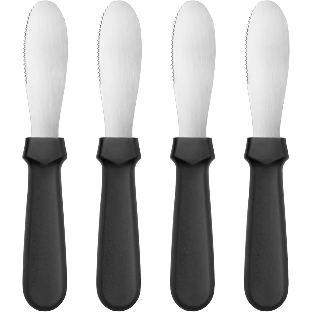 

Plastic Handle Butter Spreader, 8.75-Inch, Black, Set of 4