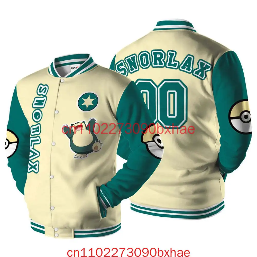 

2025 Christmas New Snorlax Basebeall Jacket 3D Print Personalized Street College Men's and Women's Kids Jackets Coat