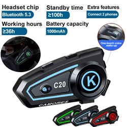 Motorcycle Wireless Bluetooth 5.3+EDR Waterproof Helmet Headset Hands-free Hands Free Call Anti-interference Earphone