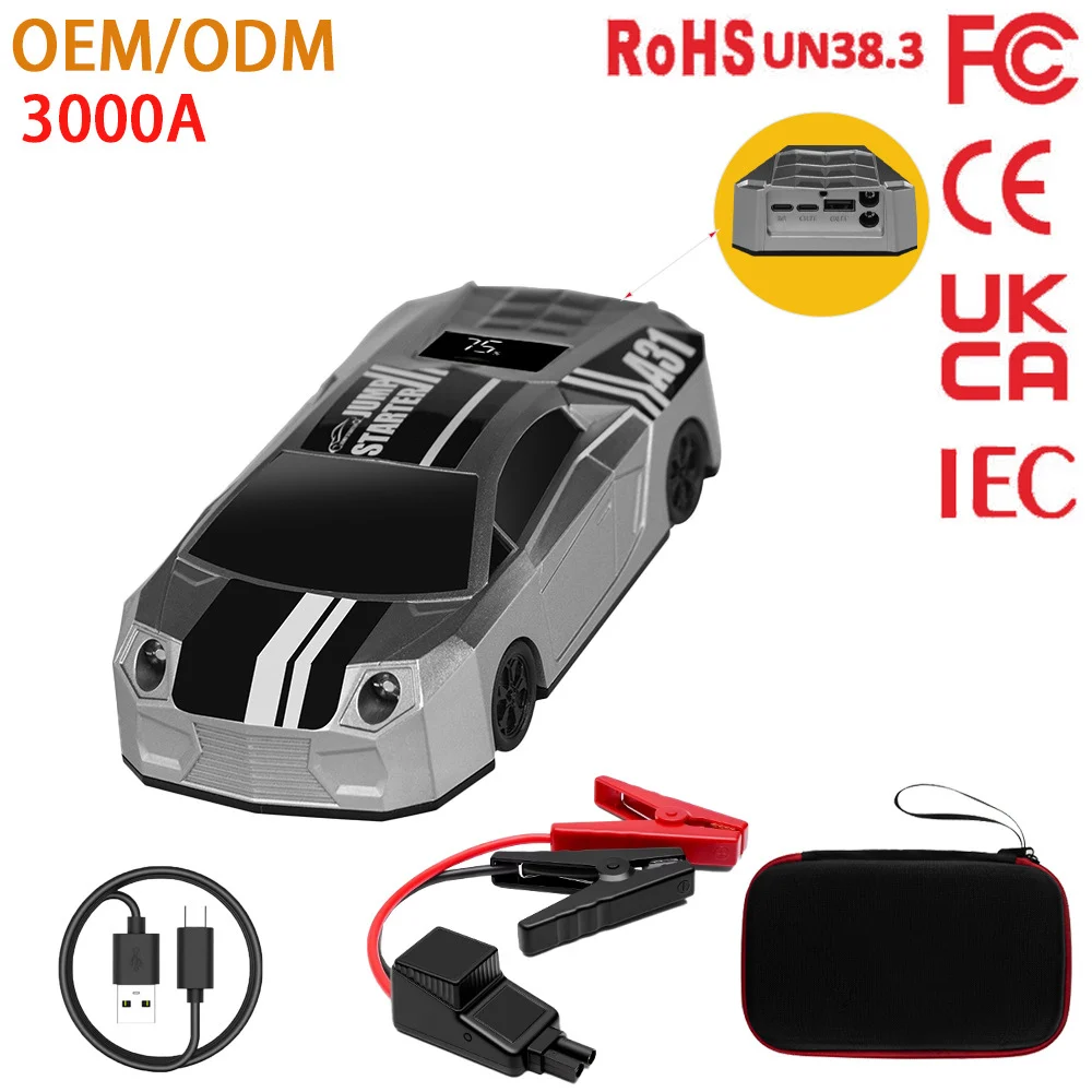

Car Jump Starter Battery Power Bank Portable Emergency Starter Booster 12V Auto Starting Device for Petrol Vehicle Start