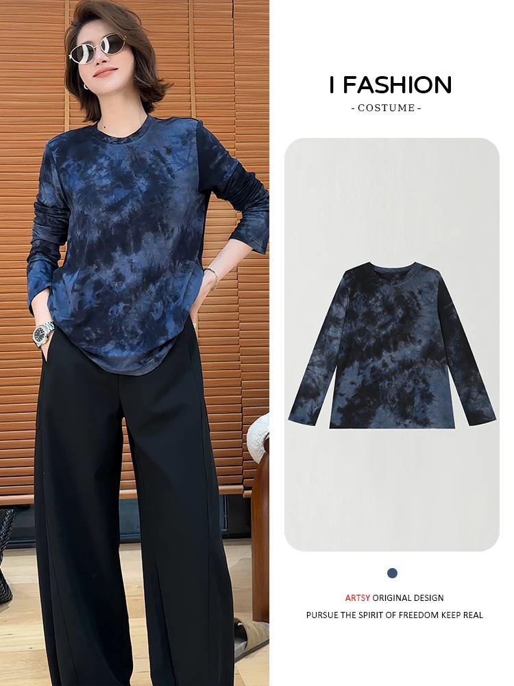 2026 Nuovo Autunno Faion Set da donna Lungo Sve Top Pantaloni a gamba larga Casual Versatile Comodo Abito a due pezzi a vita alta