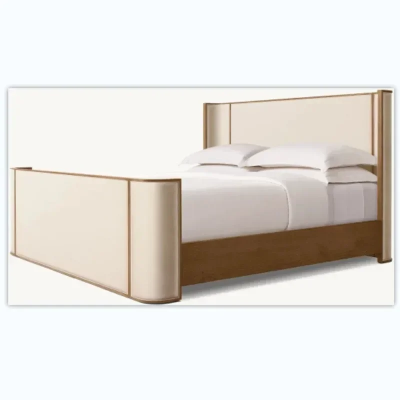 American solid wood high-end luxury king queen bed backrest soft bag design comfortable and good-looking