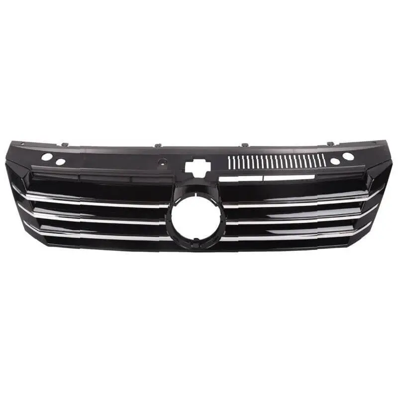 Tupliege Bumper Upper Chrome Assembly Compatible With Passat From 2012-2015,Gloss Black Grille Car Front Grill