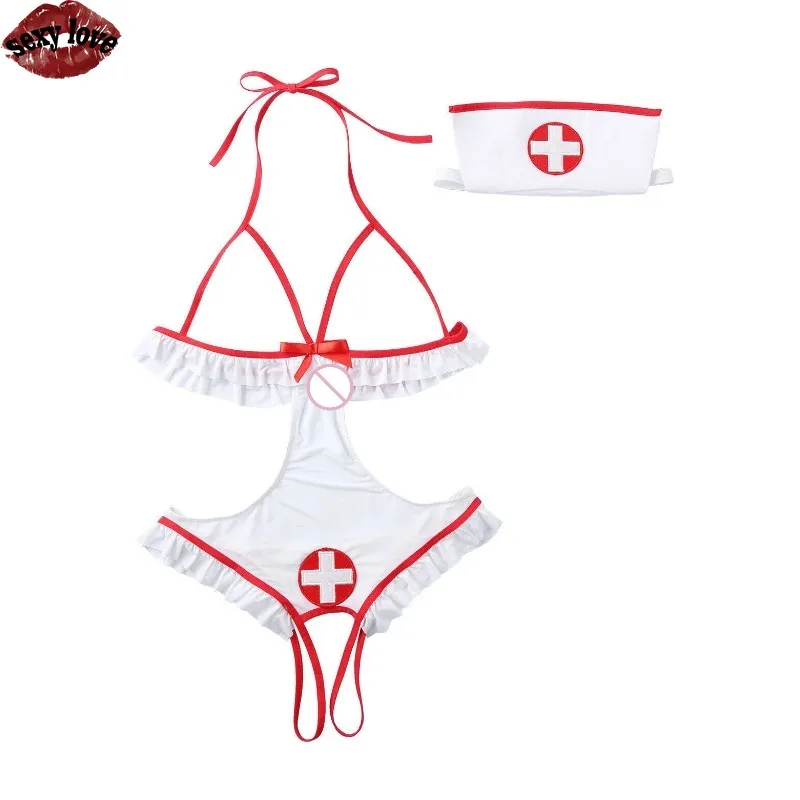 Spersonalizowana Damska Seksowna Niegrzeczna Pielęgniarka Strój do Odgrywania Ról Bielizna Kombinezon Namiętna Sm Damska Seksowna Bielizna Porn