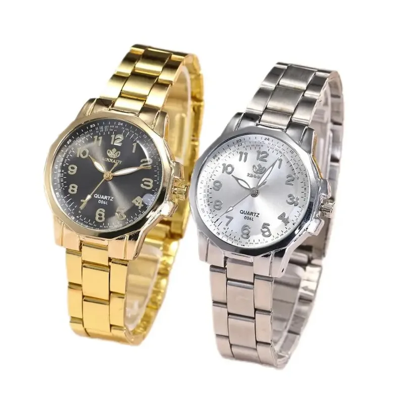 Quartz Round Watch Fashion Stainless Steel with Men's and Women's High-end Brand Watches Leak