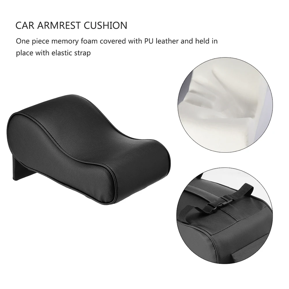 

Car Armrest Pad Center Console Cushion Scratch Resistant Durable Pillow For Long Driving Black