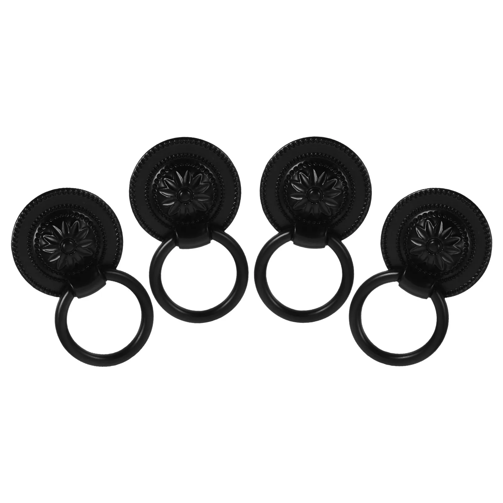

4Pcs Vintage Drawer Pulls Retro Chrysanthemum Flower Design Decorative Cabinet Handles Farmhouse Kitchen Hardware Furniture