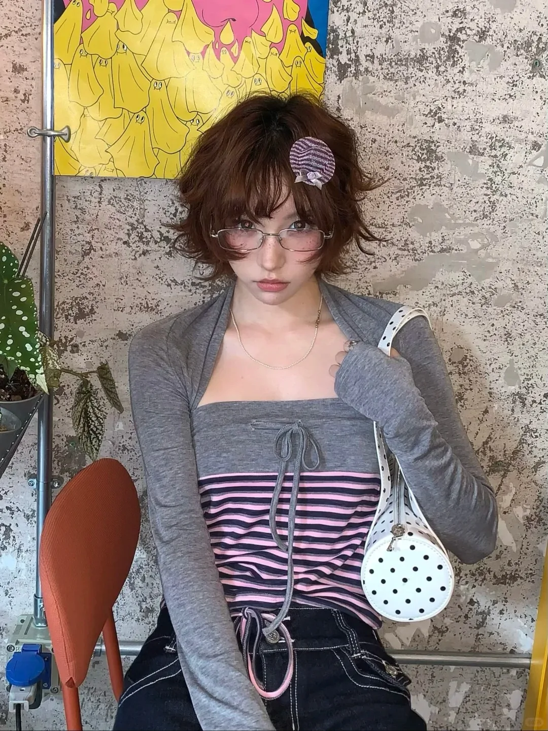 Genayooa Y2k Giapponese Due Pezzi Magliette e camicette Delle Donne Autunno A Righe Camis + Maglia Grembiule Streetwear Vintage Crop Magliette Fairycore Magliette