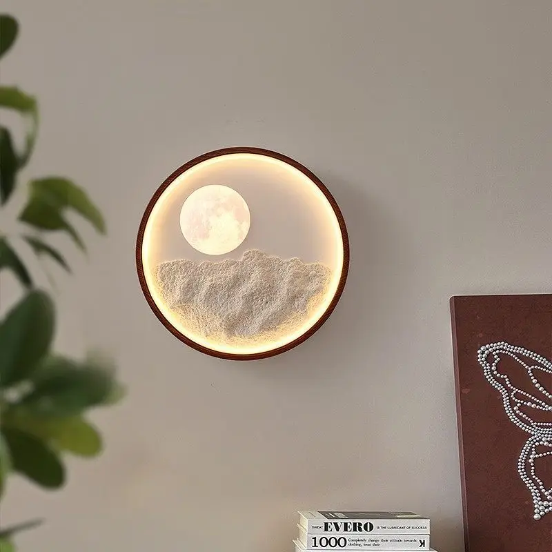 Creative Lunar Textured Wall Lamp, Antique Style Decor Lighting Fixtures for Bedrooms Living Rooms Corridors and Entrances