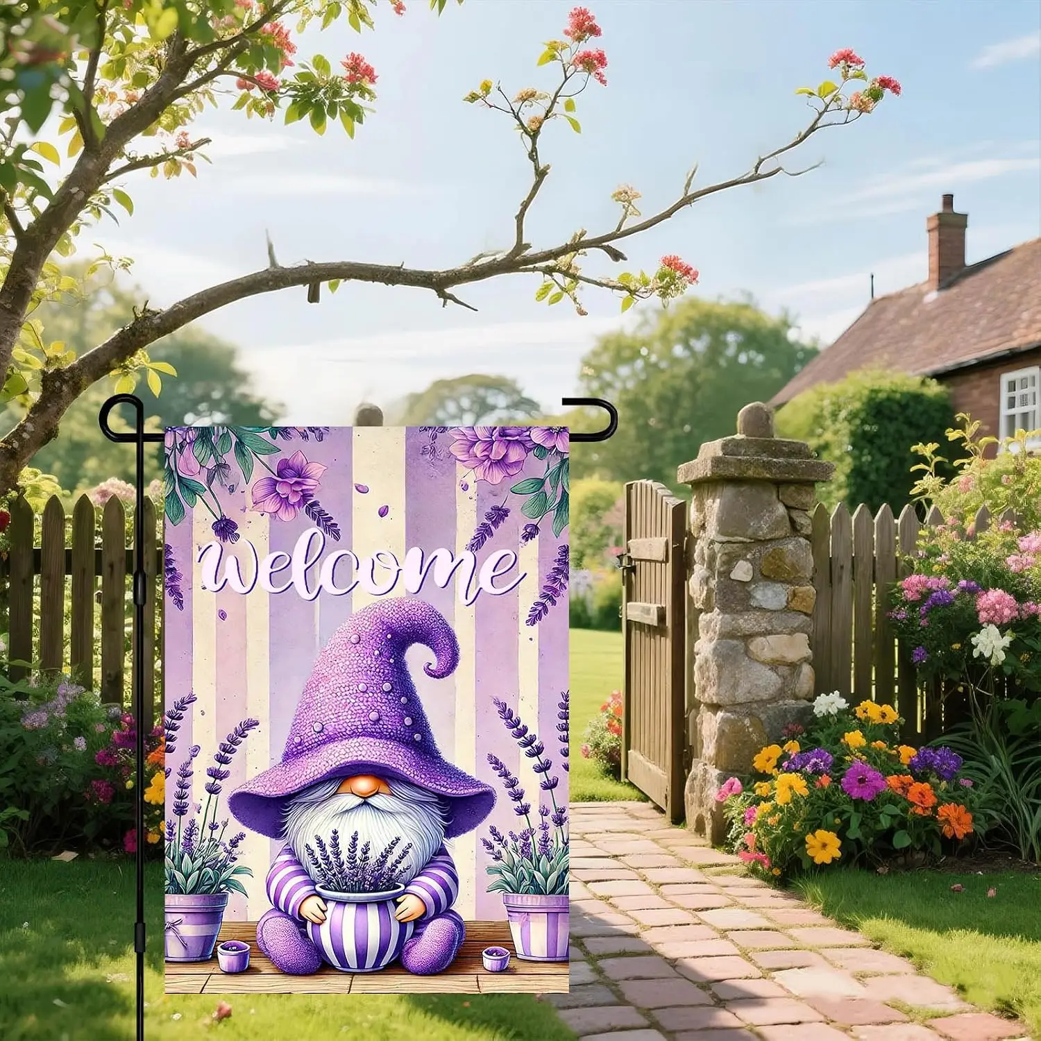 Spring Garden Flag 12x18 Inch Double Sided | Seasonal design for front door porch lawn patio spring seasonal decor uui