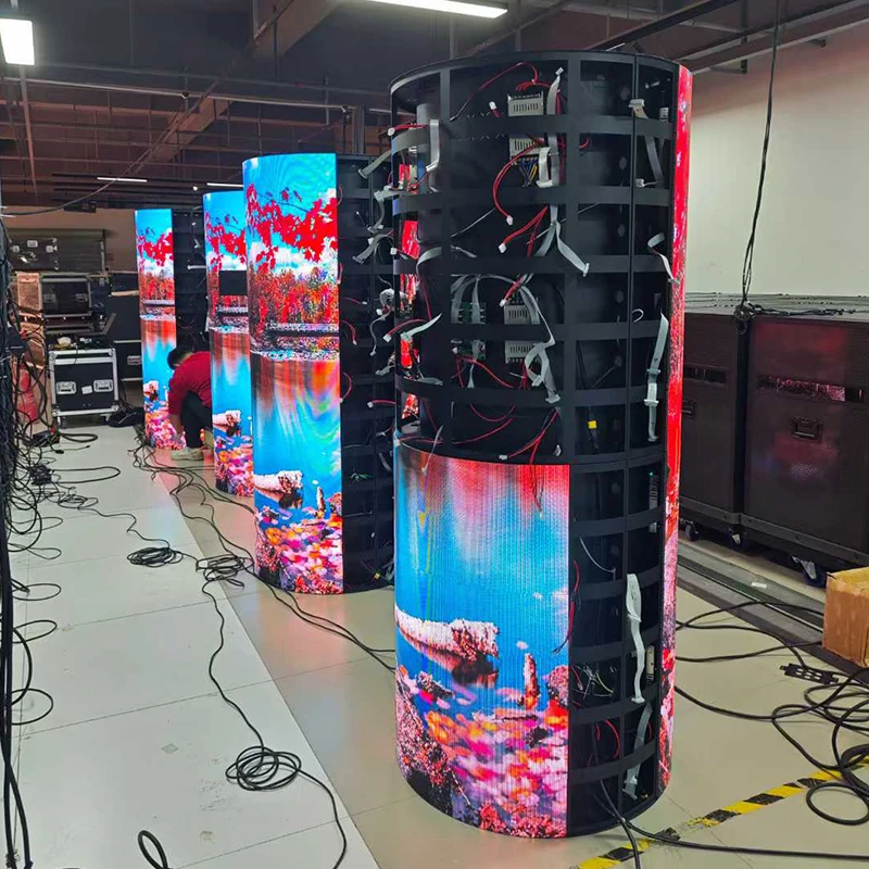 Módulo de exibição LED flexível curvado de tela macia P1.86 de alta qualidade para uso interno para caveiras de vinho estádios igrejas