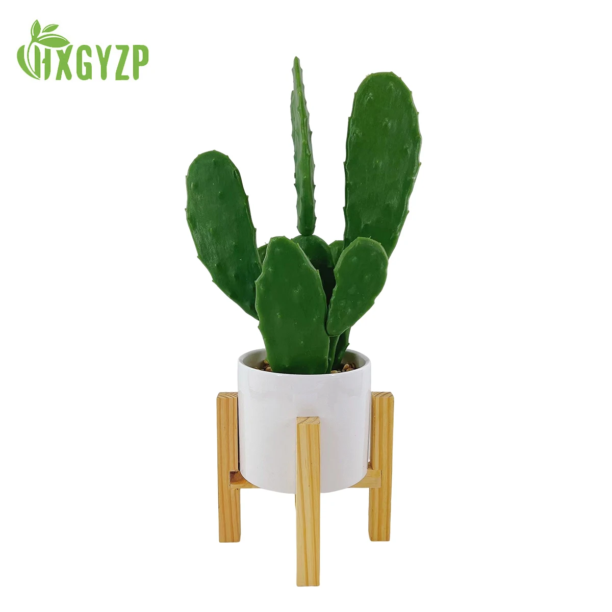 50cm Fake Plants Artificial Cactus With Flowerpot And Wooden Shelf Home Decor Indoor Garden Office Plants Plastic Cactus Potted