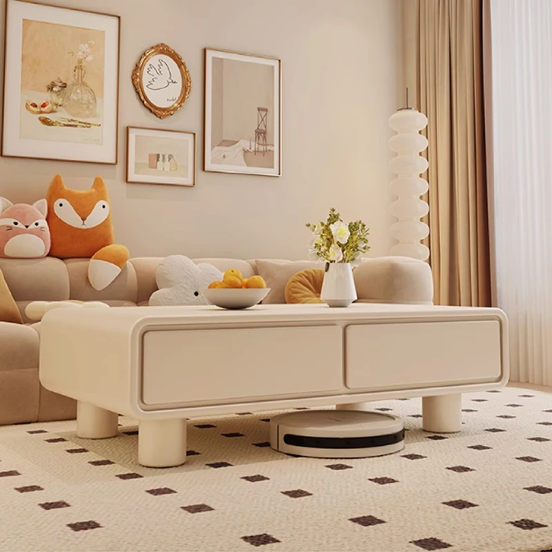 

Cream White Coffee Table Modern Design Relaxing Party Creative Aesthetic Trendy Side Table European Meubles Unique Furniture