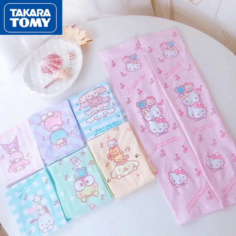 

TAKARA TOMY Summer Children's Cartoon Cute Hello Kitty Sunscreen Ice Silk Sleeves Girls Sweet Kawaii Riding Outdoor Sleeves