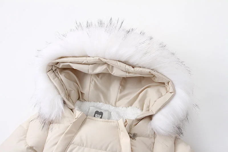 AYNIGIELL 2024 Winter Neugeborenen Verdickung Overall Integrierte Wolle Mit Kapuze Unten Strampler Baby Jungen und Mädchen Warme Schneefeste Overalls – Detail 8