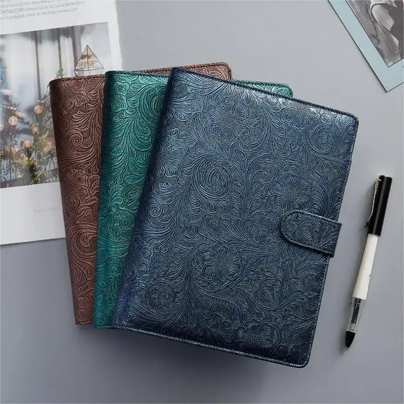 Vintage Binder Notebook A5/A6 PU Notepad Cash Budget Planner Handbook Envelope Pocket Organizer