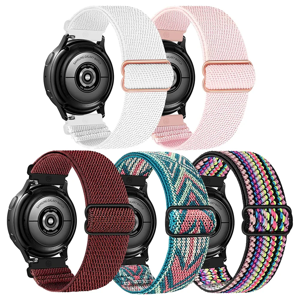 Cinturino in Nylon per Samsung Galaxy watch 6 7 4 classic 5 pro 3 Active 2 Gear S3 20mm 22mm correa bracciale elastico Huawei GT 2/3 band