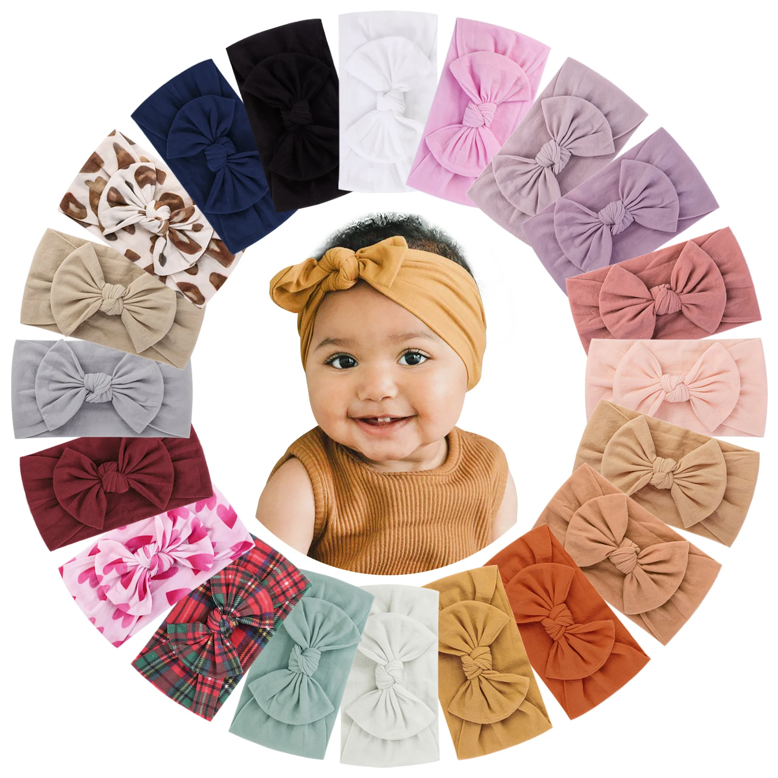 1Pcs/Set Baby Headband Nylon Infants Girl Toddlers Elastic Hair Band For Newborn Children Headwear Bowknot Kids Hair Accessories