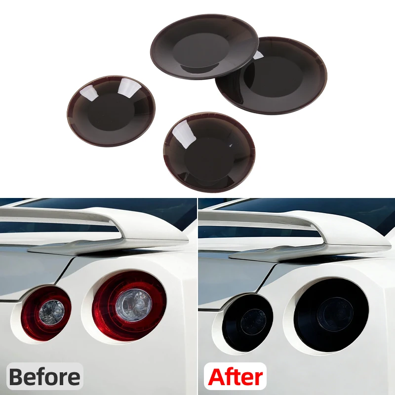 

For 2008-2016 Nissan GTR R35 car taillight cover, rear taillight protective cover, smoked black styling accessories ABS