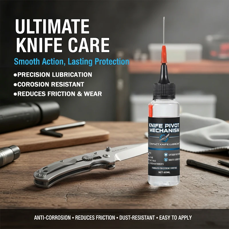 

Professional Knife Pivot Lube Precision Oil for Folding Knife Bearings Maintenance SIKEZHAN 60ml with Needle Applicator