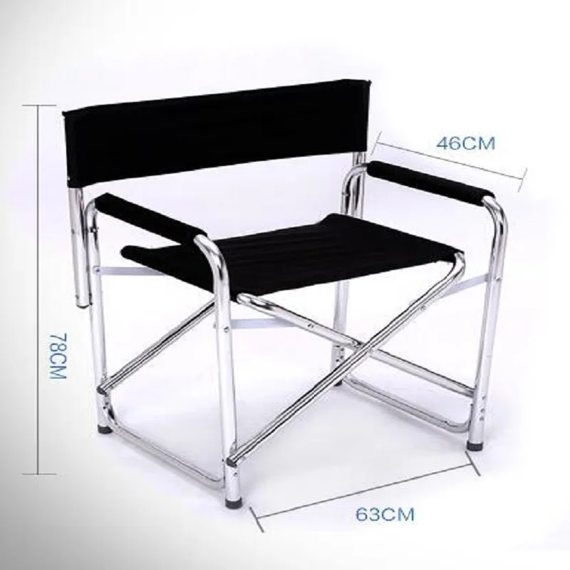 Double Layer Cotton-padded Aluminum Alloy Director Chair, Portable Folding Stool, Outdoor Leisure Camping Seat, New, 2022