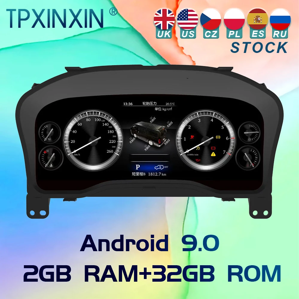 

For Toyota Hiace 2019-2022 Android 9 Car Ditigal Cluster LCD Dashboard Instrument Panel Multifunctional Multimedia Player