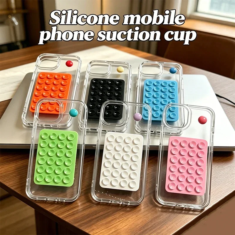 

Silicone Suction Cup Phone Case Mount Double Sided Hands-Free Strong Grip Holder for Selfies and Videos for iPhone Android