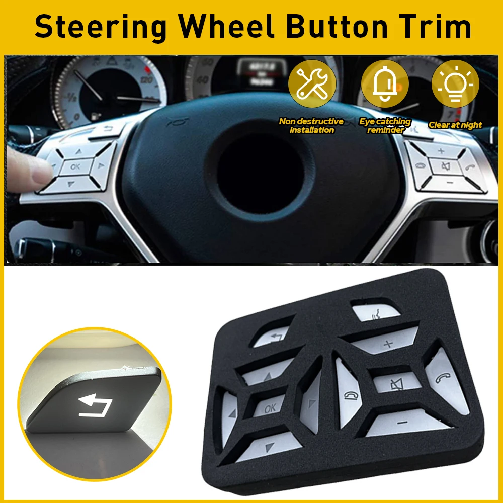 Steering Wheel Button Silver Trim Accessories for Mercedes Benz E C G Class W204 GLA ML GL GLK GLE GLS 2016 2015 2014 2013 2012