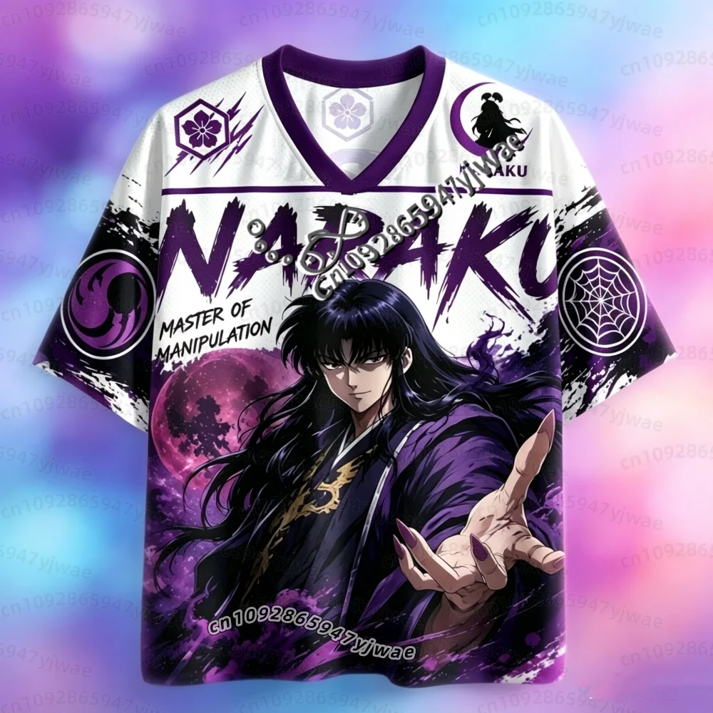 26 Herren Damen Anime 3D-Druck Jersey Inuyasha Kikyō Sesshōmaru Anime-Charakter Kurzarm V-Ausschnitt T-Shirt Locker Sitzendes Herren-T-Shirt – Detail 3