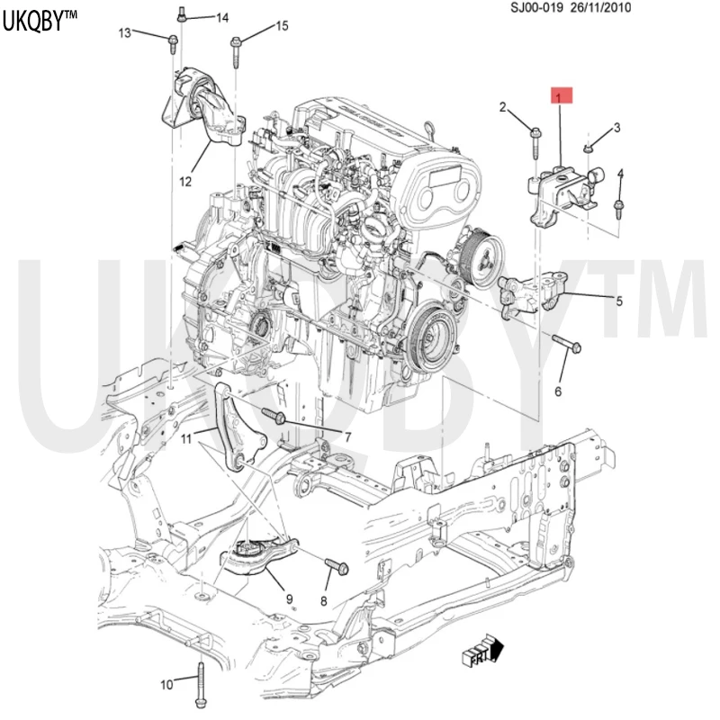 Engine bracket, engine mount, engine foot rubber sleeve, foot pad 95405220 95930076 95026513