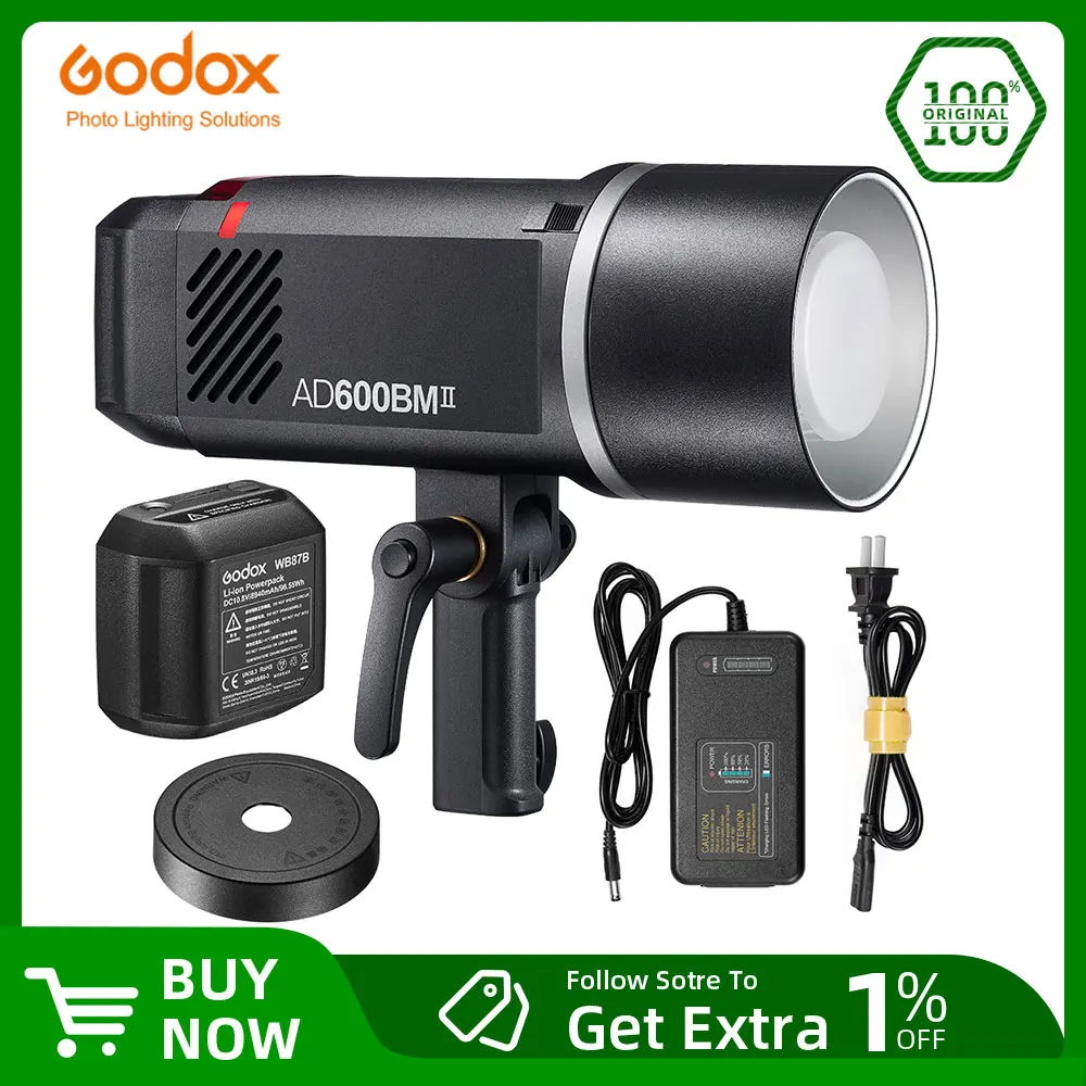 Update Godox AD600BMII AD600BM II Second-Generation 600W Camera Flash 16-Color Light Management Outdoor Flash Ultimate Lighting