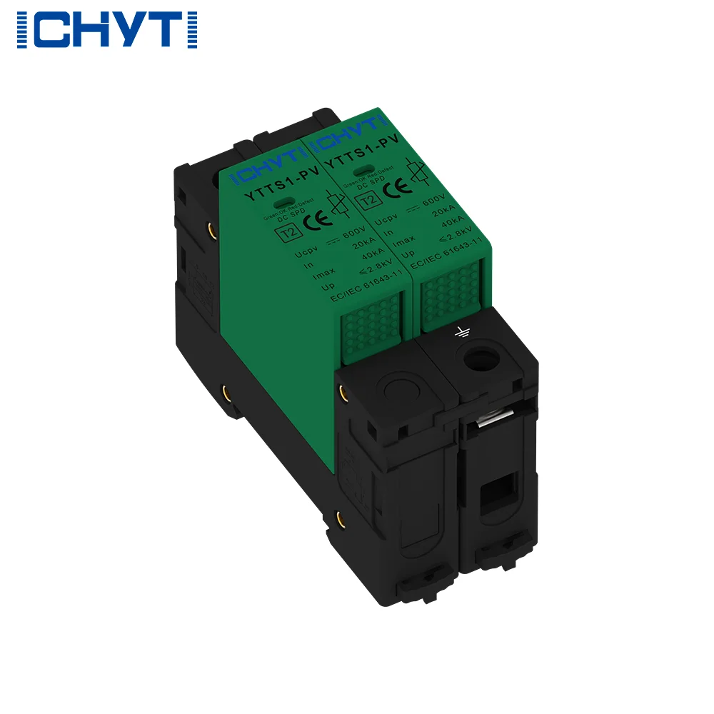 3PCS CHYT DC PV SPD 600VDC 1000VDC 20~40kA Lightning Arrester Surge Protective Device (spd) Power Surge Suppressor