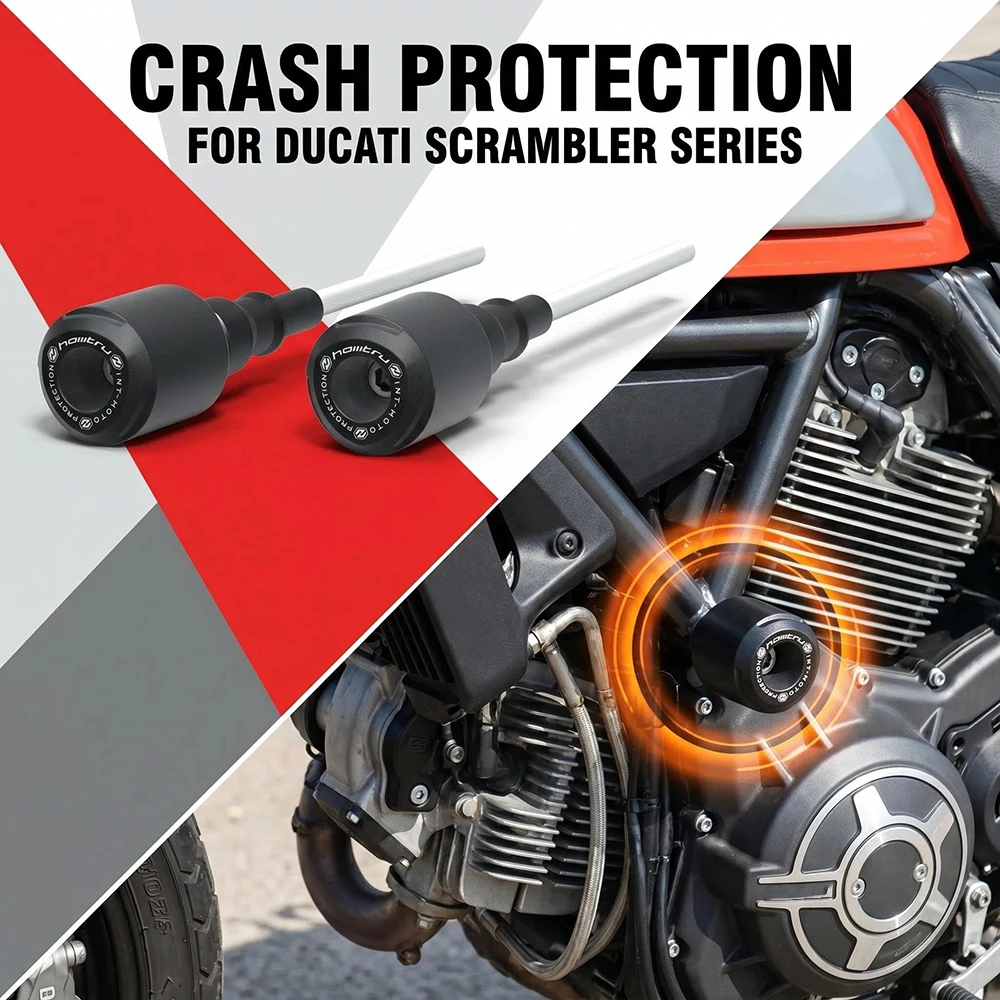 

Motorcycle Falling Crash Protector For Ducati Scrambler Icon / Nightshift / Desert Sled Fasthouse Guards Engine Crash Bobbins