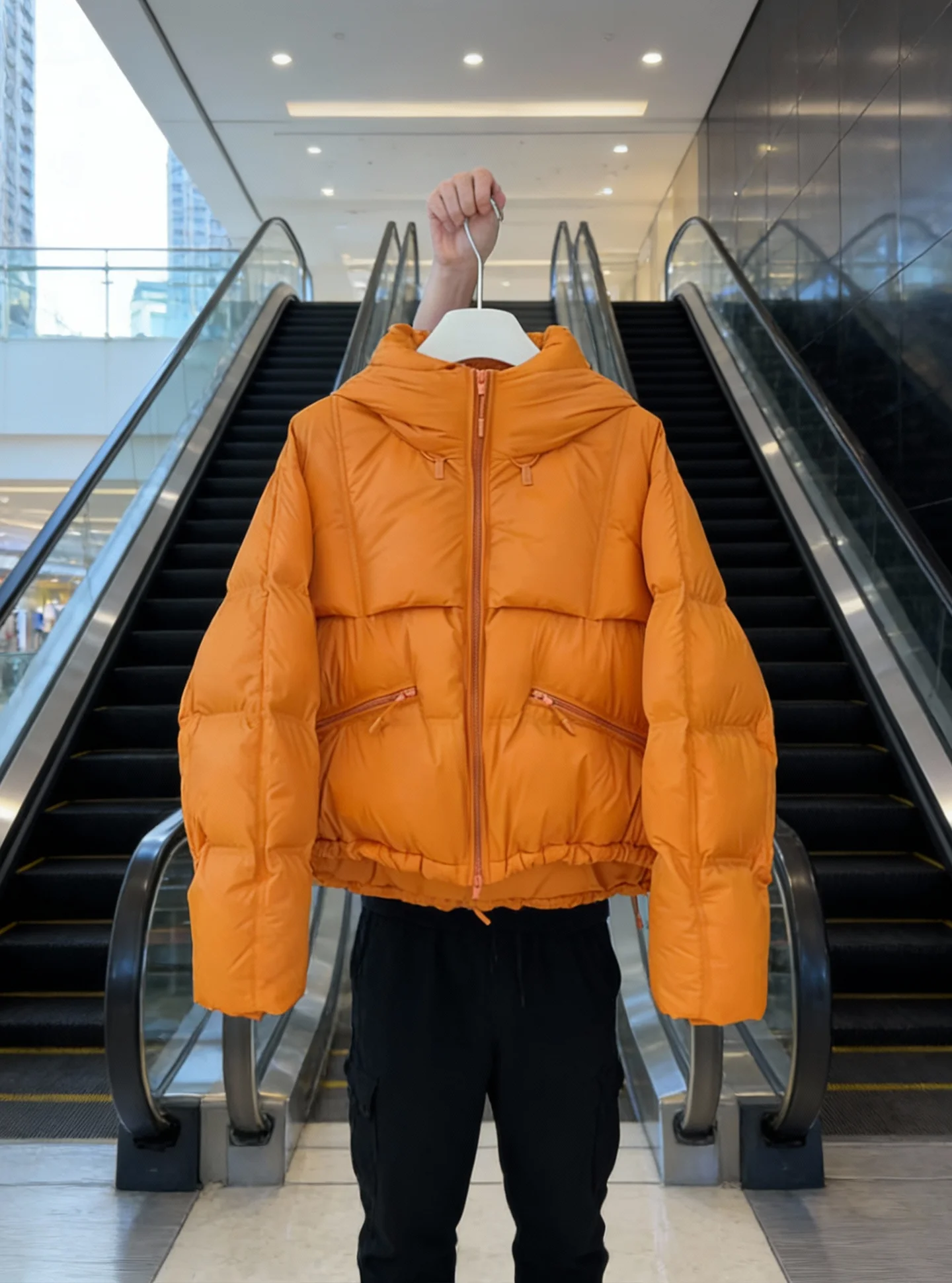 Puff Orange ort down Jaet Mujer Ele Sle Thiened Fibra de poliéster Blanco Du Down Filling Ci Abrigo de invierno informal