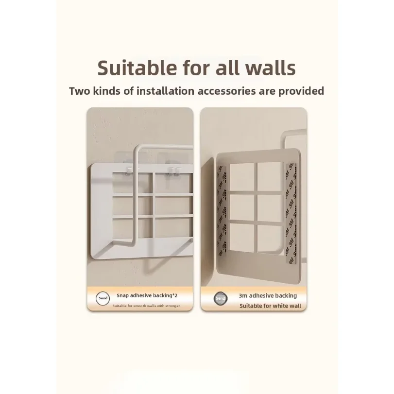 Wall Mount Router Stand Rack with Cable Management Design for Storage Box Bracket and Top Box, No Drilling Required, Wi-Fi Rack view 2