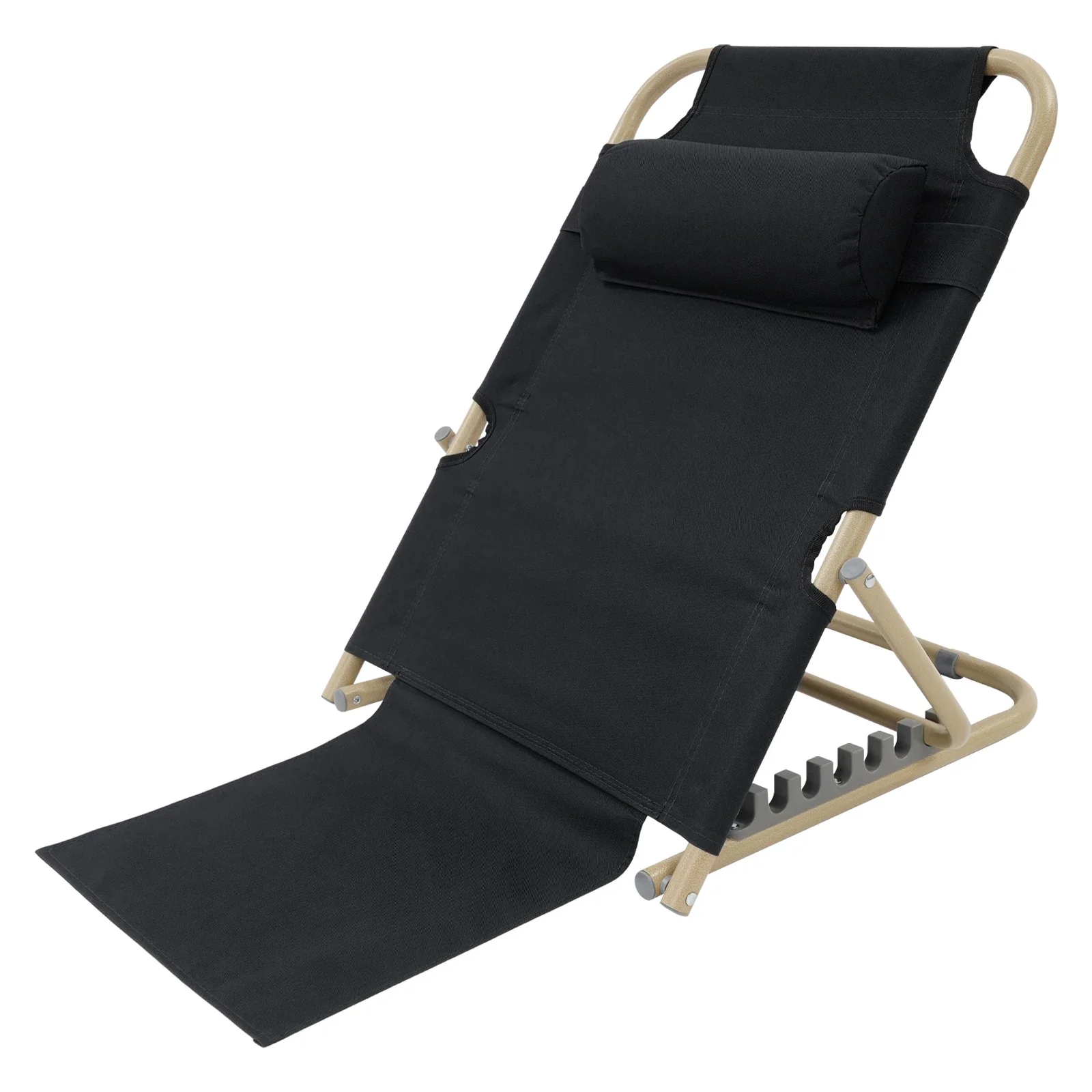 81*50*72 cm Zwart Draagbare Opvouwbare Verstelbare Sit Up Rugleuning 7 Versnellingen Lifting Bed Rugleuning met Bodem Pads