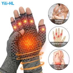 Gants de compression coordonnants pour hommes et femmes, attelle de main, bande de soutien du poignet, mitaines articulaires, thérapie oto, demi-doigt, arththly, 1 paire