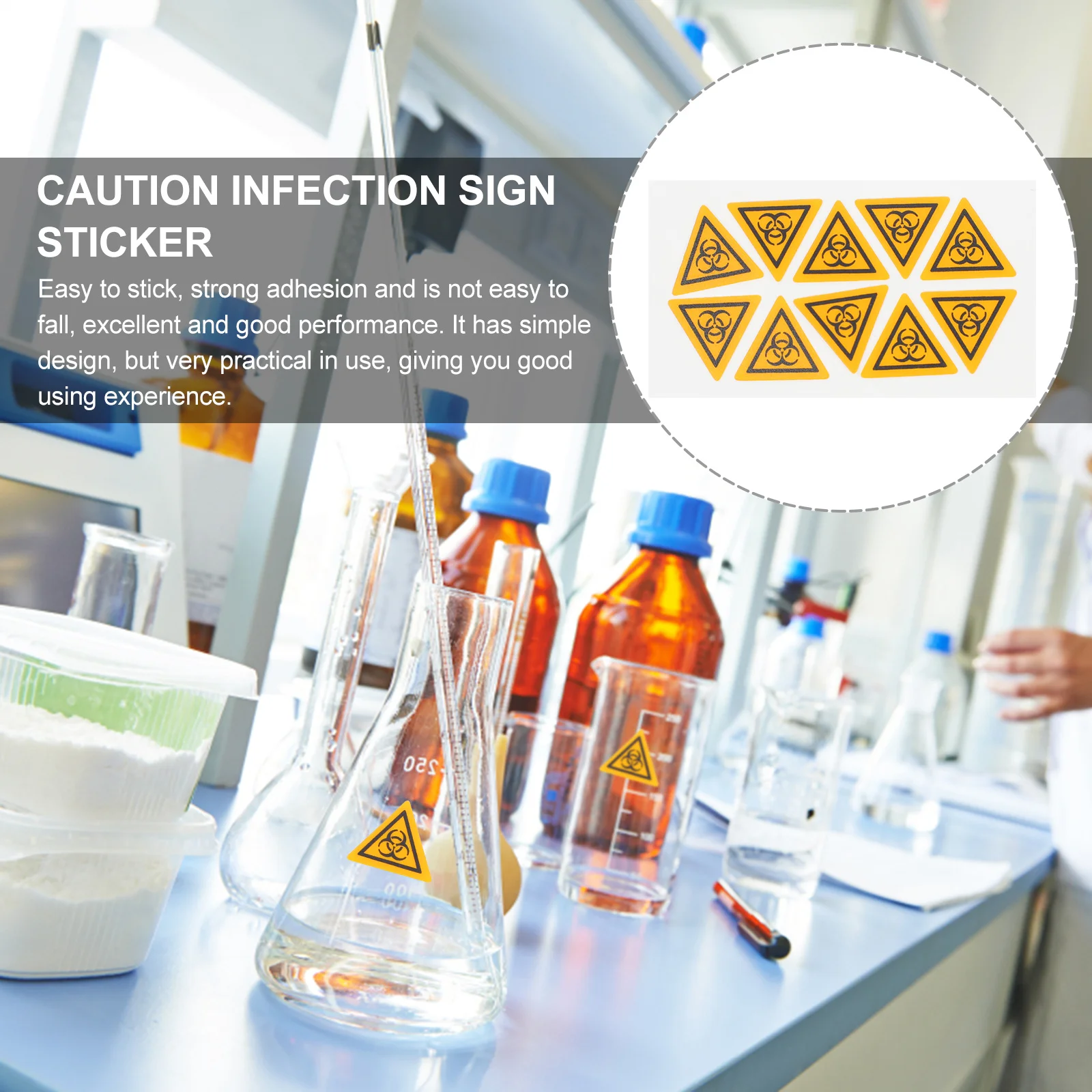 10Pcs Sign Label for Labs Strong Adhesive Warning Decal for Lab Use Warning Laboratory Sign