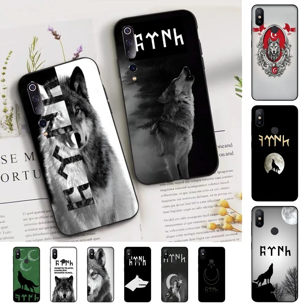 Turkish Language Bozkurt Gray Wolf Phone Case For Xiaomi Mi 5X 8 9 10 11 12 Lite Pro 10T PocoX3pro PocoM3 Note 10 Pro Lite