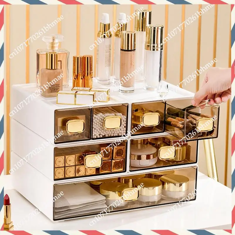 -A21Z 8015 Desktop Ins Multi-Stacked Storage Box Dormitory Desk Transparent Drawer Student Stationery Office Small Hand Book Dur