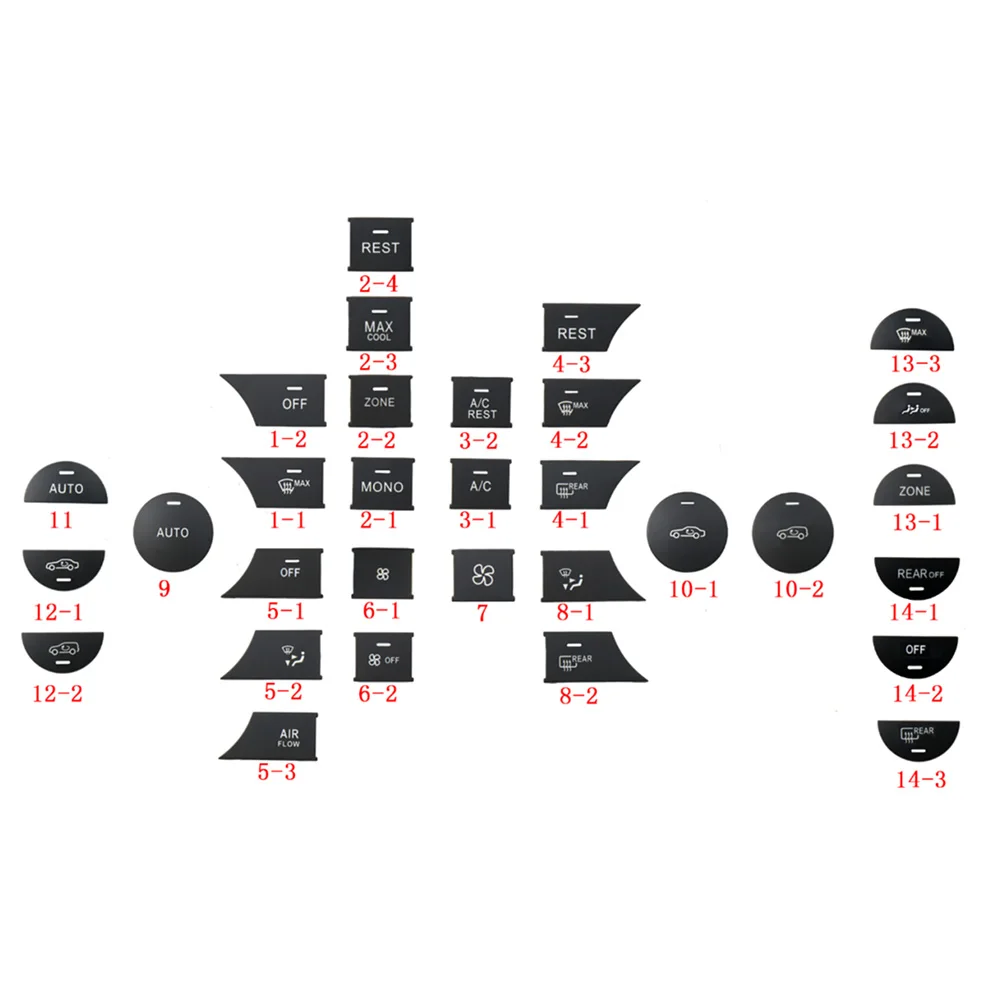 10PCS/12PCS For Benz W204 X204 W218 C GLK CLS Dashboard Air Conditioner AC Control Button Heater Switch Cover Cap Replacement