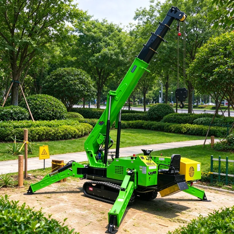Articulating & Telescopic Hybrid Spider Crane 5 Ton with Fly Jib for Complex Lifting in Obstacle-Dense Job Sites