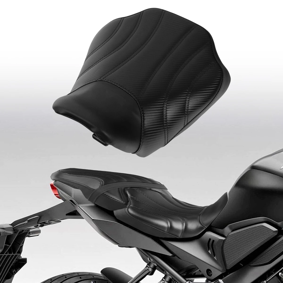 Motorcycle Seat Cushion For Honda CB650R 2019-2023 Pillion Front Rider Rear Passenger Pad Synthetic Leather Accessories