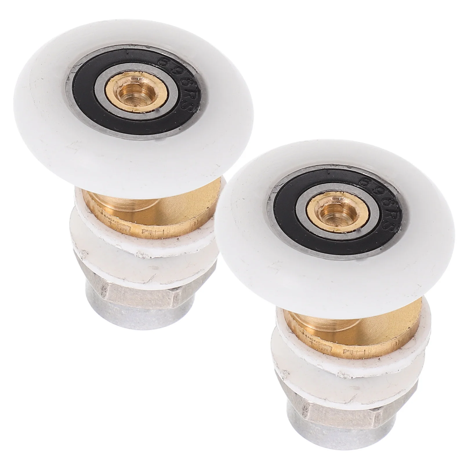 

2Pcs Shower Door Roller Durable Glass Material Single Wheel Design Smooth Slide Classic Look Bathroom Sliding Door Part