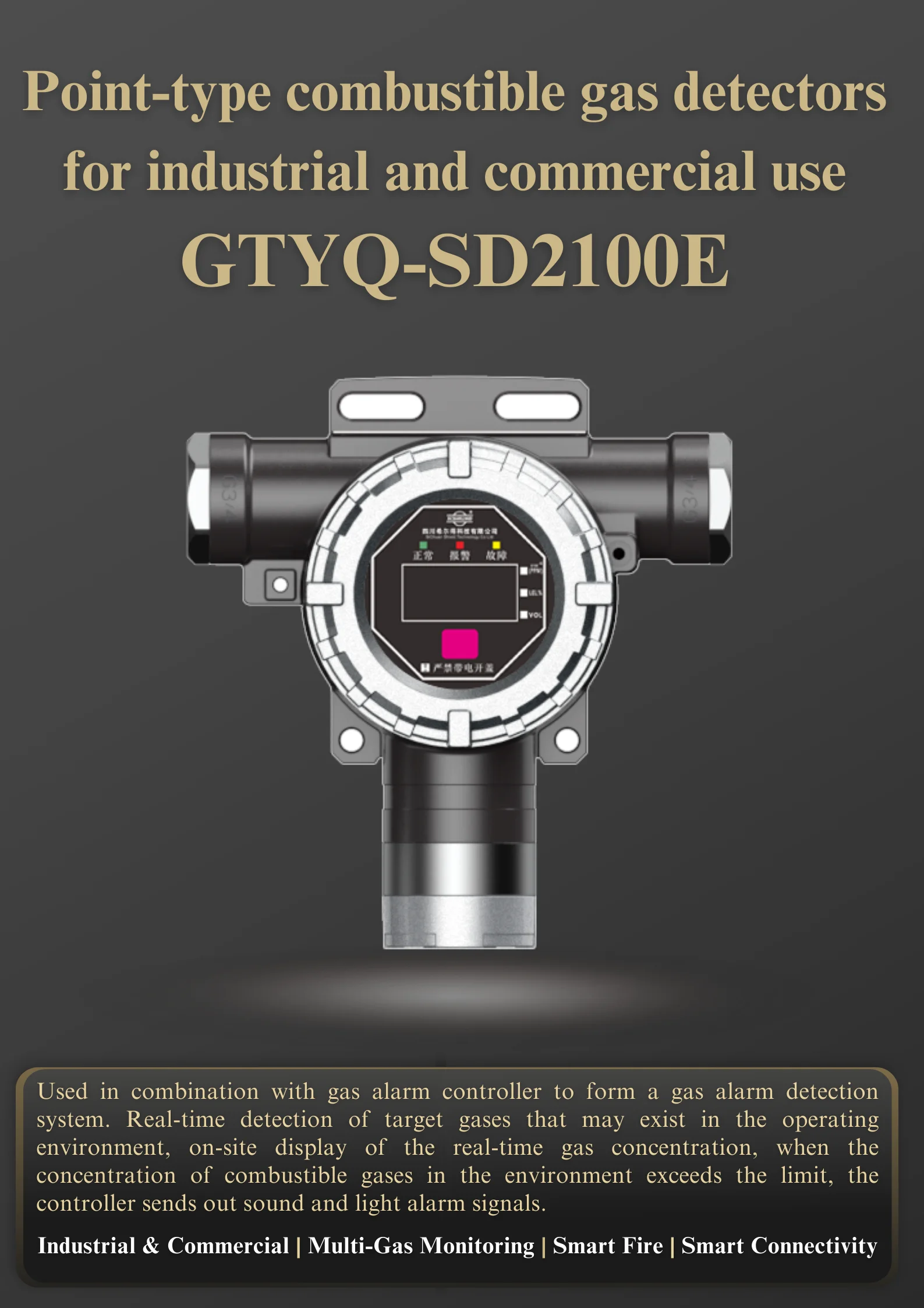 High Sensitivity Fixed Detector LCD Display Screen Remote Control Adapt to Multiple Sensors Leak Detector