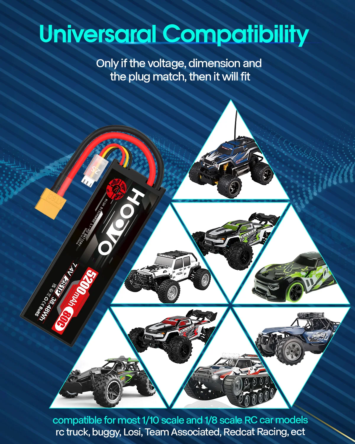 2 قطعة HOOVO 2S 3S 4S 6S RC يبو بطارية 7.4 فولت 11.1 فولت 14.8 فولت 22.2 فولت 5200 مللي أمبير مع T XT60 XT90 EC5 غطاء واقٍ مزخرف لهاتف آيفون/حافظة ل أجزاء لعبة RC