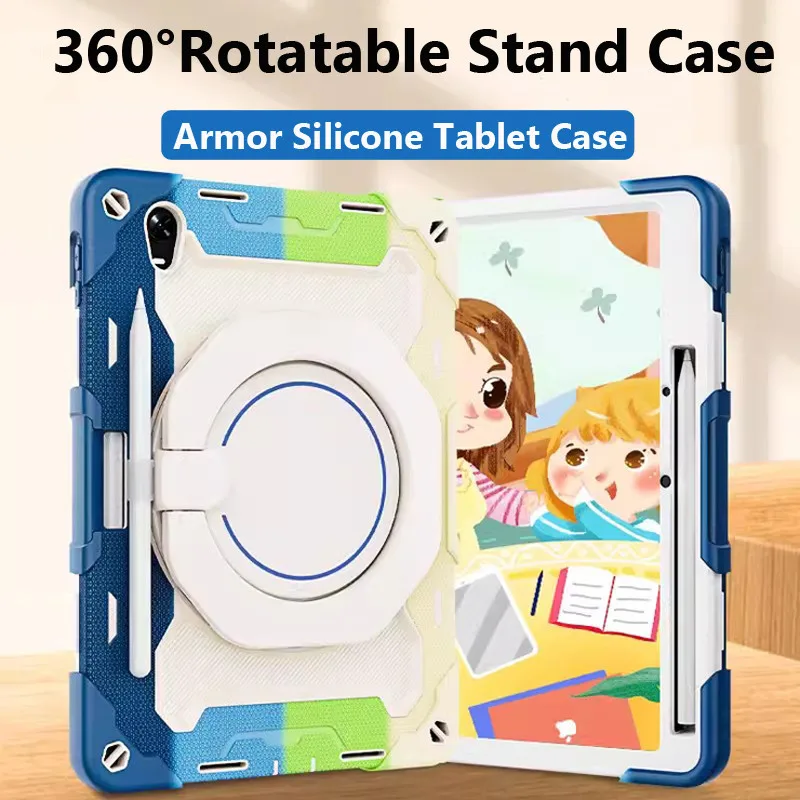 360°Rotatable Stand Case for Samsung Galaxy Tab S9 FE + 2023 12.4 S8 Plus S7 FE 12.4 S6 Lite 10.4 A9 8.7 A8 10.5 S8 S7 11 Armor